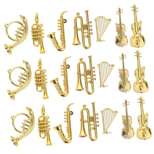 ERINGOGO 35 Stück Teiliges Miniatur-musikinstrumente-Set mit Detaillierten Mini-Modellen für Puppenhaus-Dekoration Vielseitige Mini-Ornamente Wie Gitarre Trompete Violine für Sammler und von ERINGOGO