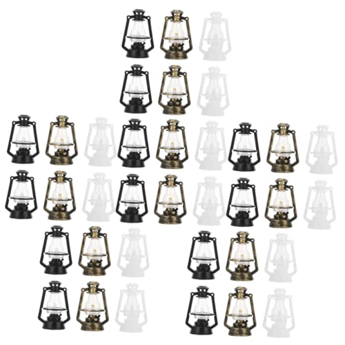 ERINGOGO 36 STK Mini-Öllampe Puppenmöbel Miniaturmöbel kinderzimmerdeko Room Decoration Laterne plastische Ornamente Zubehör für Miniaturszenen Mini-Petroleumlampe Jahrgang Puppenhaus von ERINGOGO