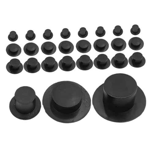 ERINGOGO 36 Stück Mini-Hut Miniatur-Zylinder Aus Kunststoff Miniatur-schneemannmützen Zum Basteln Zylinderhüte Aus Kunststoff Kleine Schneemannmützen Zum Basteln Mini-Zylinder Black Plastik von ERINGOGO