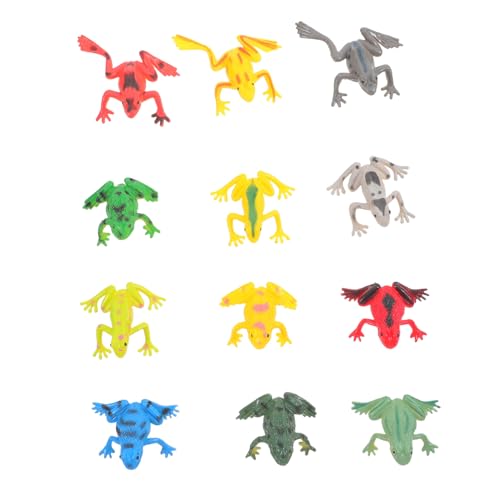 ERINGOGO 36 Stück Teiliges Kunststoff Frosch Realistische Mini Frosch Figuren aus Robustem PVC Leicht Einfach zu Reinigen für Outdoor Spiel Waldtier Rollenspiele und Garten Dekoration von ERINGOGO