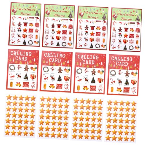 ERINGOGO 37 Stück Teiliges Bingo Spielset mit Karten Rote Weihnachts Bingo Karten für Spieler Partyspiele für Fest Büro Bar Sicheres Interaktives Unterhaltungsspiel von ERINGOGO