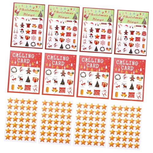 ERINGOGO 37 Stück Teiliges Weihnachts-Bingo-spielkartenset Rote Party-Spielkarten mit Kreativen Lustigen Motiven für Spieler Geeignet Partyspielzubehör für Festlichkeiten von ERINGOGO