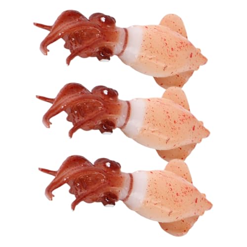 ERINGOGO 3St Mini- -Modell künstlicher Fisch Oktopus Figur -Skulptur Künstliches Fleisch für Ausstellungszwecke lebensecht vorgetäuschtes Essen PVC von ERINGOGO
