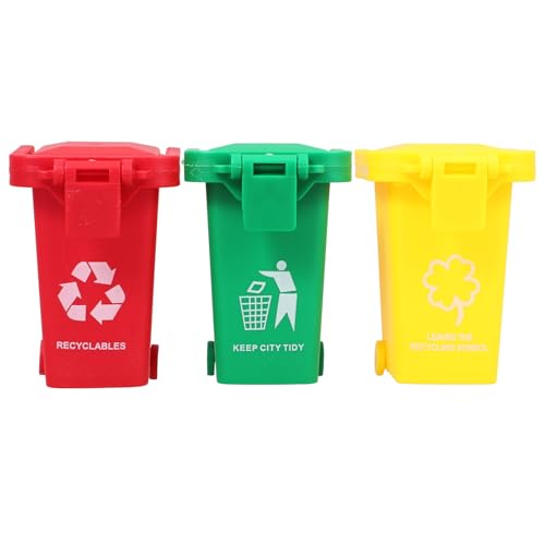 ERINGOGO 3-teiliger Mini-Spielzeug-mülleimer Für Kinder Miniatur-müllsortierbehälter Lern-Recycling-Spielzeug Für Vorschule Und Kindergarten von ERINGOGO