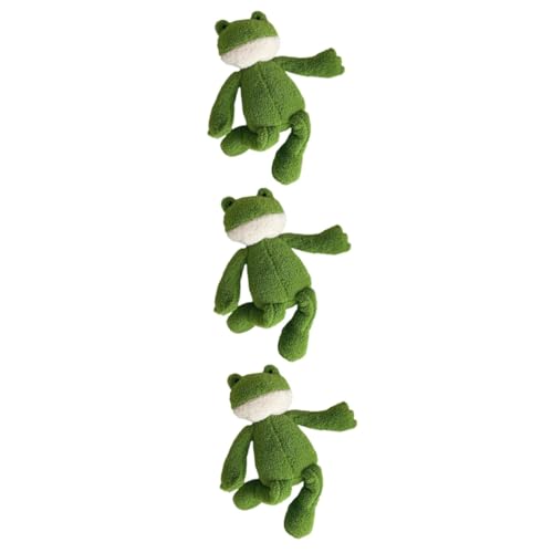 ERINGOGO 3st Puppe Weihnachtsdekoration Entzückendes Kuscheltier Schönes Spielzeug Grünes Dekor Mädchen Spielzeug Baby Spielzeug Dekorative Cartoon-frösche Dekorationen Panda Kind Plüsch von ERINGOGO