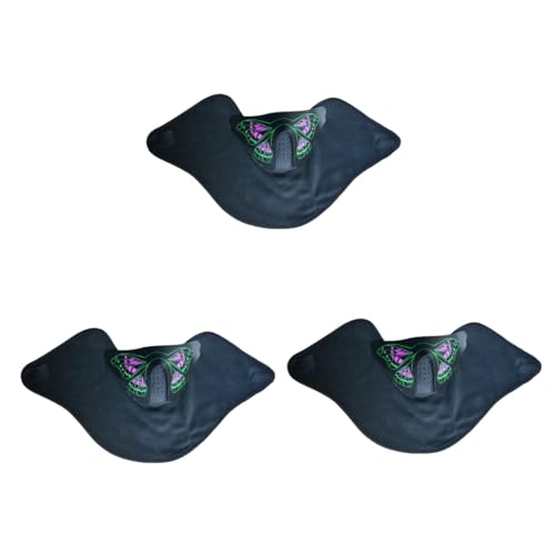 ERINGOGO 3St Kaltlichtmaske glowing mask leuchtmaske Partymaske Lieferungen Halloween-Maske LED Party-Cosplay-Zubehör Sprachsteuerungsmaske Stimmenkontrolle Tagesgeschenk von ERINGOGO