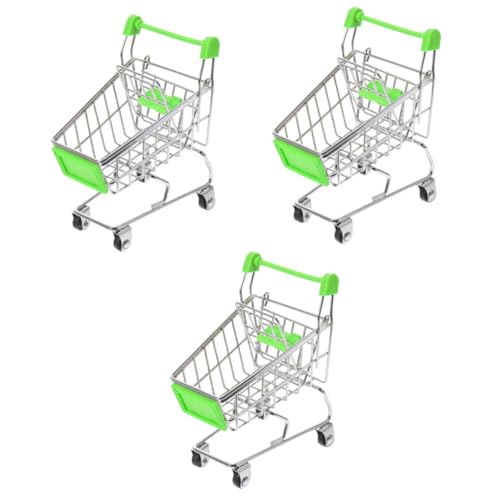3St Spielzeug-Einkaufswagen Mini-Cart-Aufbewahrungskorb Einkaufswagen für Kinder schubkarre Warenkorb Mini-Einkaufswagen Miniatur Spielereien Büro von ERINGOGO