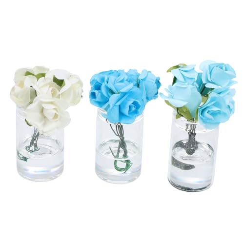 ERINGOGO 3Stücke Blumenmodell Künstliche Rosen für Puppenhaus Tischdeko Micro Landschaftsblume Sicheres und Langlebiges Material für Kreative von ERINGOGO
