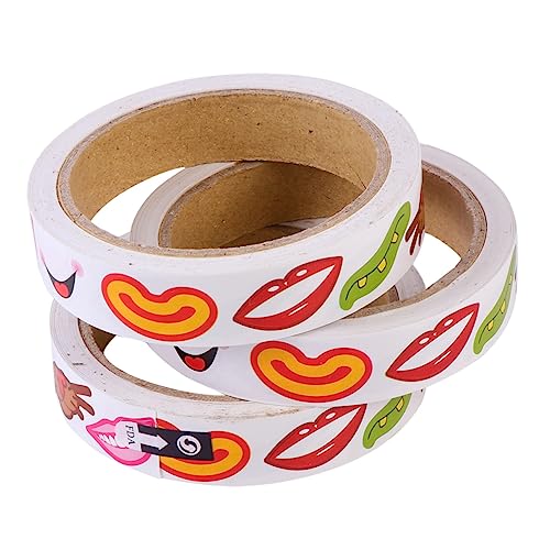 ERINGOGO 3Stücke Mehrfarbige Handgemachte Mundaufkleber Für Kreative DIY Etikettenaufkleber Für Bastelprojekte Schule Und Freizeit Für Scrapbooking Und Kreative Aktivitäten von ERINGOGO