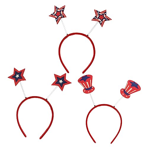 ERINGOGO 3Stücke Teiliges Haarband mit Frühlingsstern Chic Haaraccessoire für Unabhängigkeitstag für Partys Fotorequisiten Leuchtende Farben und Süße Motive von ERINGOGO