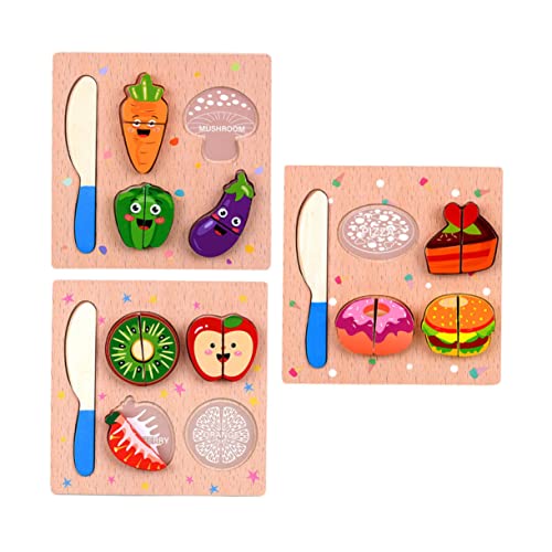 ERINGOGO 3Stücke Teiliges Holzspielzeug Für Kleinkinder Schneide Mit Gemüse Und Kuchen Rollenspielzeug Für Kreatives Und Lernen Jungen ERINGOGO 3Stücke Teiliges Holzspielzeug Für Kleinkinder Schneide Mit Gemüse Und Kuchen Rollenspielzeug Für Kreatives Und Lernen Jungen von ERINGOGO
