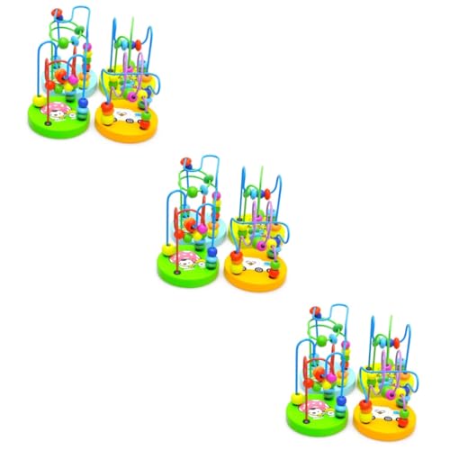 ERINGOGO Mini-Perlenpuzzle 3st Kinder Perlen Spielzeug Spielzeuge Rätsel Kreisperlenlabyrinth Labyrinth Aus Holzperlen Mini-perlenlabyrinth Puzzle Hölzern Farbenfrohes Holzspielzeug von ERINGOGO