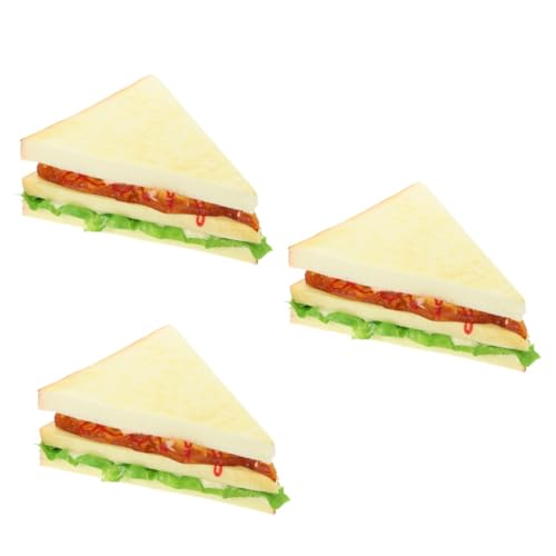 ERINGOGO 3St Simulations-Sandwich falsche Brotverzierung Brot Fotorequisite Modelle Laib Brot künstliche Nahrung künstliches Sandwich Pu Lebensmittel Dekorationen schmücken Requisiten von ERINGOGO