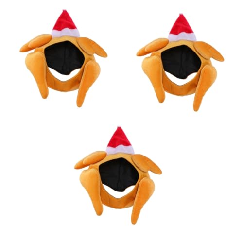 ERINGOGO 3St Truthahnhut tiermütze weihnachtsdeko Cosplay-Kostüm geschenkeidee Hühnerhüte für Erwachsene Weihnachtsmannmütze Weihnachtsfeier Kostüm Truthahnkappe Weihnachten Kleidung von ERINGOGO
