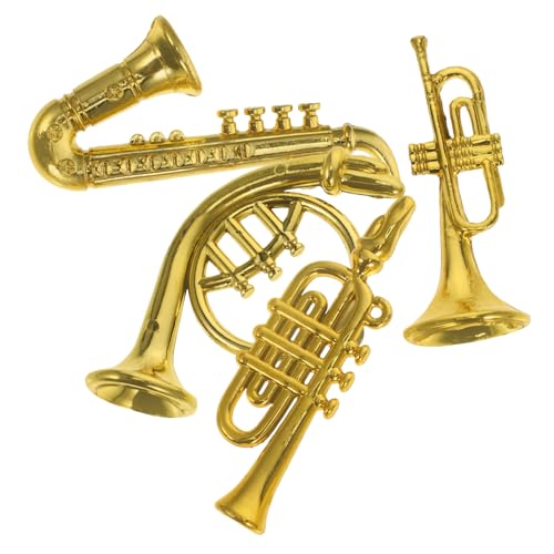 ERINGOGO 4 . Teiliges Miniatur Musikinstrument aus Kunststoff Handbemalt Realistische Mini Saxophone und Blasinstrumente Puppenhaus Dekoration für Bastelprojekte und Sammler ERINGOGO 4 . Teiliges Miniatur Musikinstrument aus Kunststoff Handbemalt Realistische Mini Saxophone und Blasinstrumente Puppenhaus Dekoration für Bastelprojekte und Sammler von ERINGOGO
