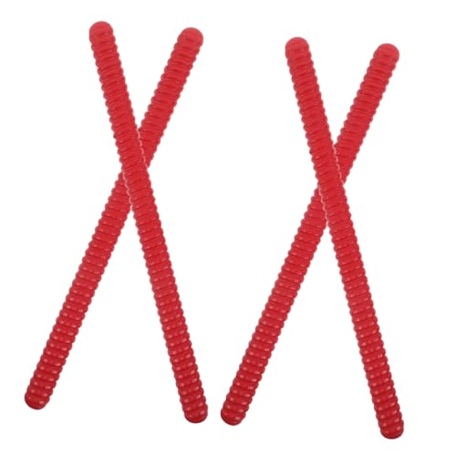 ERINGOGO 4 . Teiliges Rhythmusstäbe aus Holz Spiralförmige Lummi Percussion-Sticks Kinderfreundlich mit Glatter Oberfläche Sicher für Musikunterricht Frühe Entwicklung und Spiel Rot von ERINGOGO