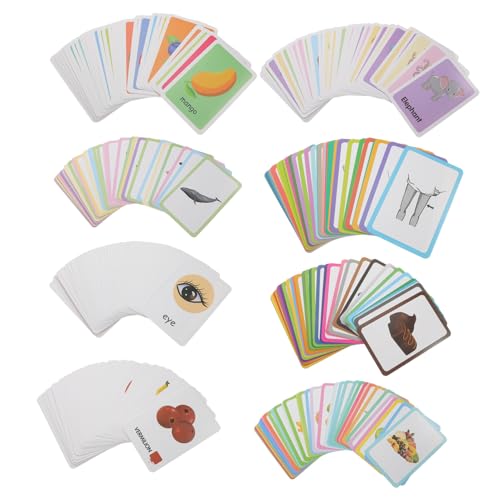 ERINGOGO 4 Boxen Boxen Lernkarten Tier Obst Früherziehung für Junge Mädchen Hand Auge Koordination Kleinkinder Pädagogisch Robuste Karteikarten von ERINGOGO