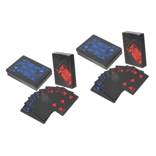 ERINGOGO 4 Kisten Poker Spiel für zu Hause Tischzubehör Kartenspielen aufbewahrungsdose Campingzubehör Geschenke unterhaltsame Karten Brettspiele-Geschenk Rechteck Schachbrett Deck Plastik von ERINGOGO