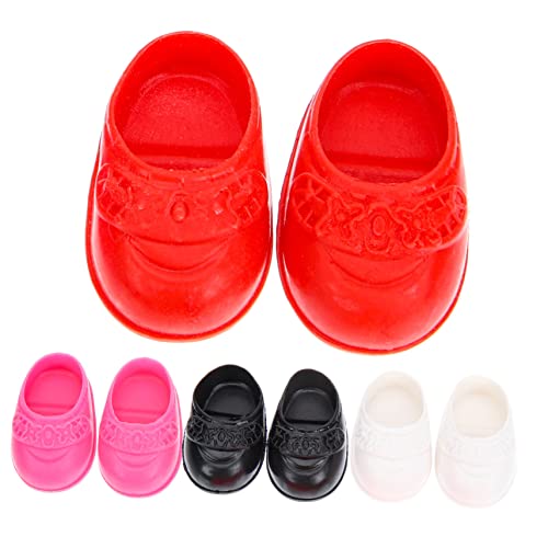 ERINGOGO 4 Paare Miniaturschuhe für Puppen Flache Puppenschuhe in Rot Rosa Niedliche Puppenzubehör für Geburtstagsgeschenke und Puppenhausdekoration ERINGOGO 4 Paare Miniaturschuhe für Puppen Flache Puppenschuhe in Rot Rosa Niedliche Puppenzubehör für Geburtstagsgeschenke und Puppenhausdekoration von ERINGOGO