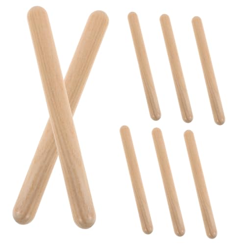 ERINGOGO Sichere Musikinstrumente Für Kinder – Rhythmusstäbe Aus Natürlichem Holz 4 Paar Schlaginstrumente Für Das Frühe Lernen von ERINGOGO