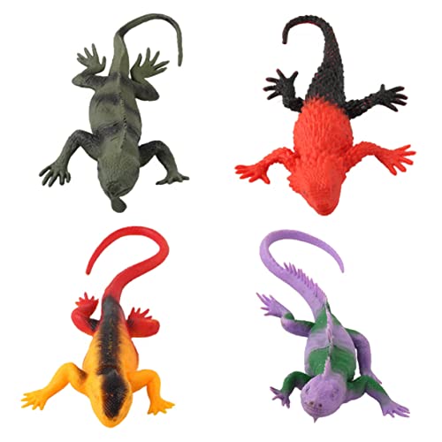 ERINGOGO 4 STÜCKE Teiliges Anole mit Realistischem Wildtiermodell Langlebiges Kindersicheres Kunststoffmaterial mit Soundfunktion Vielseitig als Deko und Lernspielzeug Geeignet von ERINGOGO