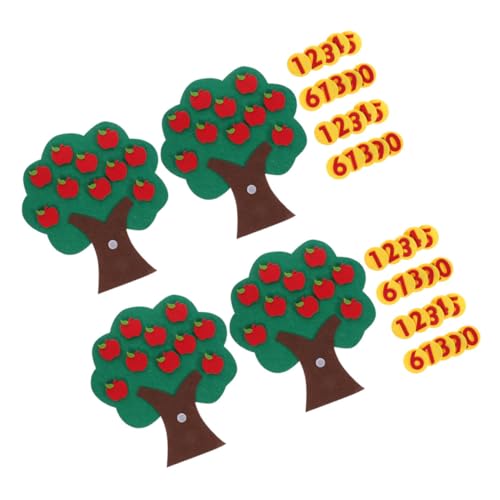ERINGOGO 4 Sätze Filzspielzeug Baum mit Zahlen Kindergarten Lernspielzeug für Mathematik Vielseitiges Gedächtnis Zuordnungsspiel Pädagogisch Handgemacht Kreatives Rollenspiel von ERINGOGO