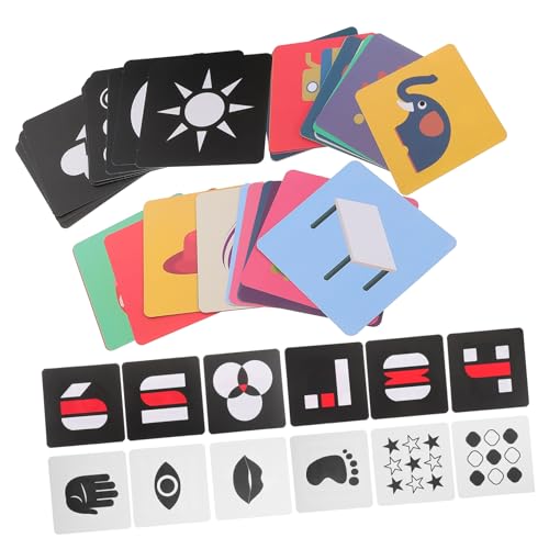 ERINGOGO 4sätze Sensory Spielkarten Hochkontrast Karten Für Frühkindliche Entwicklung Visuelle Und Farb-kognition Für Neugeborene Ab Monaten Fördert Eltern-interaktion von ERINGOGO
