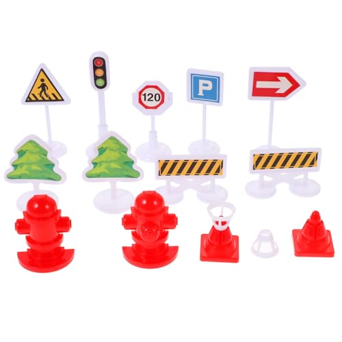 ERINGOGO 4 Sätze Teiliges Mini Straßenschild Spielset für Realistische Verkehrszeichen Lehrreiches Lernspielzeug zur Verkehrserziehung Leicht Fördert Fantasie und Eltern Junge Mädchen von ERINGOGO