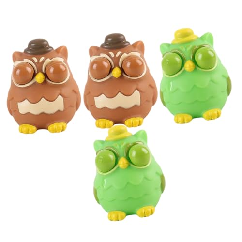 ERINGOGO 4 Stck Teiliges Eulen Stressabbau Tragbares Druckspielzeug zur Angst Stresslinderung für Kleines Handliches Anti Stress Spiel als Partygeschenk und Mitgebsel von ERINGOGO
