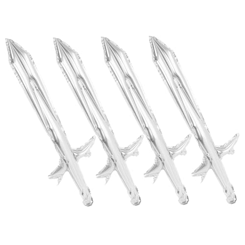 ERINGOGO 4 Stück Aufblasbares für Piratenspiel Partygeschenke aufblasbare aufblasbares Schwerter Halloween Party Dekoration Aluminiumfolie Silver von ERINGOGO