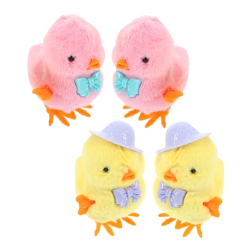 ERINGOGO 4 Stück Aufzieh Küken für Plüsch Huhn Krawatten für Ostern Party Füllstoffe und für Jungen von ERINGOGO