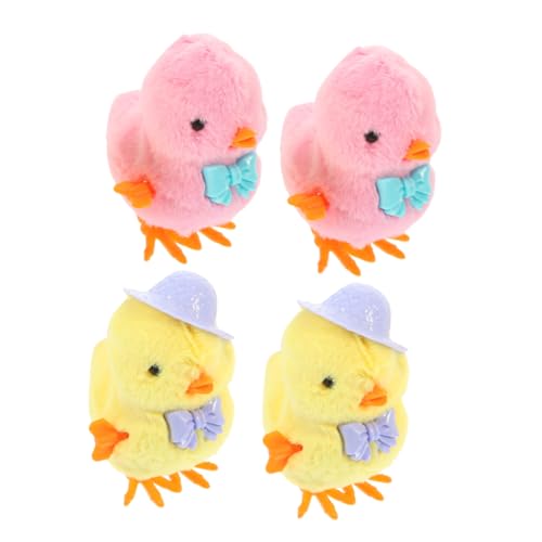 ERINGOGO 4stücke Aufzieh-Spielzeug Küken Plüsch Hüpfen Huhn Für Ostern Küken Spielzeug Party Und Geschenkspielzeug Für Junge Mädchen Jungen Und Mädchen von ERINGOGO