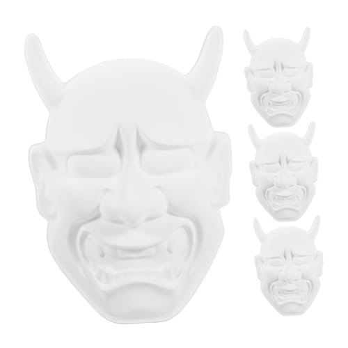 ERINGOGO 4 Stück DIY Monstermasken Unbemalt PVC Blanko Masken für Faschingsparty Basteln Karneval Geburtstag Cosplay Kreative Gesichtsdekoration zum Bemalen und Gestalten von ERINGOGO