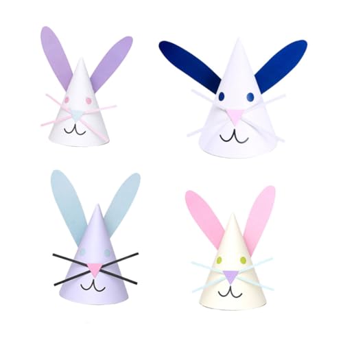ERINGOGO 4 Stück Diy Geburtstagshüte Hasenform Papierhüte für Kindergeburtstagsfeiern Dunkelblau Hellblau Je ERINGOGO 4 Stück Diy Geburtstagshüte Hasenform Papierhüte für Kindergeburtstagsfeiern Dunkelblau Hellblau Je von ERINGOGO