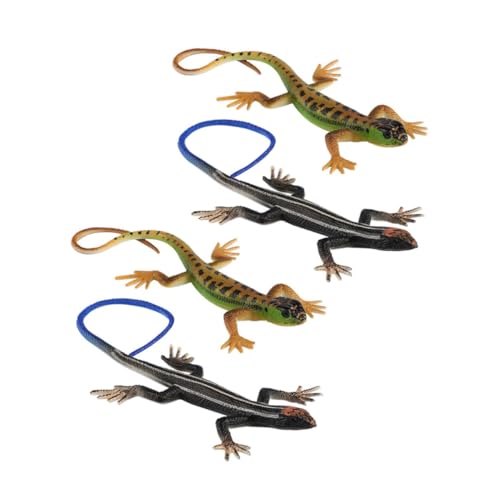 ERINGOGO 4stücke Realistische Kunststoff Eidechsen Spielzeuge Für Junge Mädchen Lustige Simulation Lizard Modelle Für Halloween April Fools Day Und Lernspielzeug von ERINGOGO