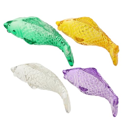 ERINGOGO 4 Stück Fischverzierung Gefälschter Fisch Dekoratives Fischdekor Fischdekor Fisch-Statue Fischdekor Für Den Haushalt Kleine Fischfigur Fisch Figur Fischtankverzierung Glas von ERINGOGO