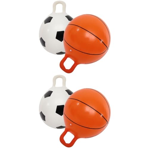 ERINGOGO 4 Stück Flummi kinderspielzeug Fußballspielzeug Gymnastikball hüpfendes Spielzeug Spielzeuge Springball für Kinder interaktive Kugel verdicken Sprungball Basketball Croissant PVC von ERINGOGO