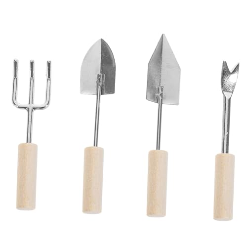 ERINGOGO 4 Stück Gartenwerkzeug Teiliges Puppenhaus Zubehör für Mini Realistische Deko für Feengärten Leicht und Sicher der Anwendung von ERINGOGO