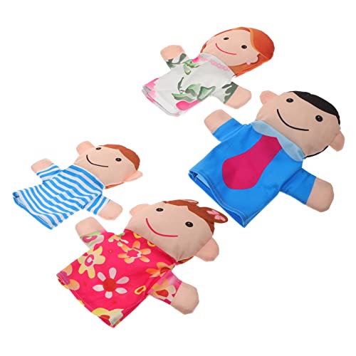 ERINGOGO 4 Stück Handpuppen bescherung Weihnachten Weihnachten wheinatsgeschenke Geburtstagsgeschenke Playing with Dolls Puppenspiel Plüschpuppen Familienpuppen Kinderpuppen Stoff von ERINGOGO