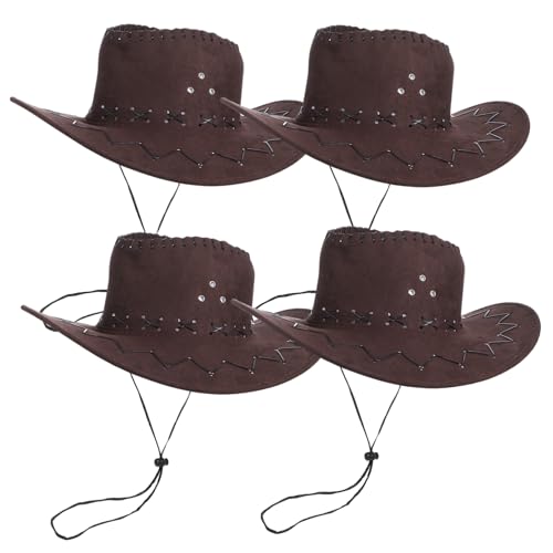 ERINGOGO 4 Stück Kinderhüte Cowboy -Party -Hüte für Junge Kuh Mädchen Kleinkinder Rosa Festivalhut Western-Cowgirl-Hut Cowboyhüte für Hut anziehen Kindermütze Polyester Kaffee ERINGOGO 4 Stück Kinderhüte Cowboy -Party -Hüte für Junge Kuh Mädchen Kleinkinder Rosa Festivalhut Western-Cowgirl-Hut Cowboyhüte für Hut anziehen Kindermütze Polyester Kaffee von ERINGOGO