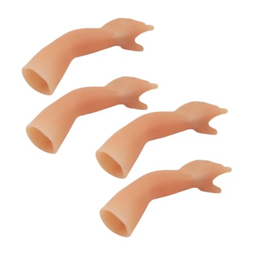 ERINGOGO 4 Stück Kobolds Hand Mini Finger Hände Trick Gefälscht Led Kind Zauberer Buster Winzig Halloween Für Münze Party Verschwinden Klein Requisiten Khaki Kieselgel von ERINGOGO