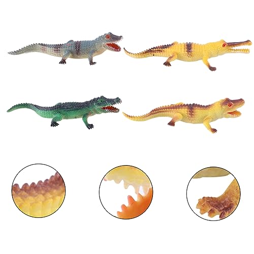 ERINGOGO 4 Stück Krokodil-modellspielzeug Alligator Krokodilfigur Tierfiguren Kognitives Für Die Frühe Bildung Tierfigur Pädagogisches PVC von ERINGOGO