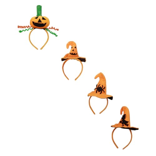 ERINGOGO 4 Stück Kürbis-Hut-Stirnband halloween kopfschmuck halloween kopfbedeckung halloween+deko lustige kopfbedeckung bilden Haarschmuck Geschenk schmücken Kürbishut Flanell von ERINGOGO
