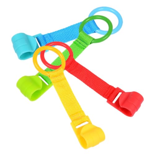 ERINGOGO 4 Stück Laufgitter-handzugring -Pull-up-Ringe -stehringe Babypullover Mit Ständer Zubehör Tücher Rassel Babyspielhalle Sitzerhöhung Kleinkindgurt Stand Tür Ups Kunststoff von ERINGOGO