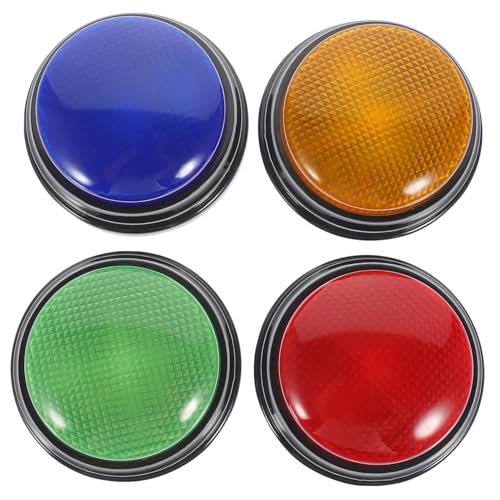ERINGOGO 4 Stück Leuchtender Game Button mit Alarmton und Licht Teiliges für Partyspiele Wettbewerbszubehör Robustes Kunststoffmaterial für Quiz Team Events und Spielshows von ERINGOGO
