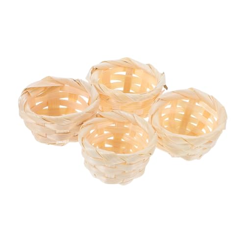 ERINGOGO 4 Stück Mini Bambus Körbchen Handgefertigt Leicht Tragbar Für Mikroszenen Puppenhaus Dekoration Kleine Flechtkörbe Für DIY Bastelprojekte Und Miniaturzimmer ERINGOGO 4 Stück Mini Bambus Körbchen Handgefertigt Leicht Tragbar Für Mikroszenen Puppenhaus Dekoration Kleine Flechtkörbe Für DIY Bastelprojekte Und Miniaturzimmer von ERINGOGO