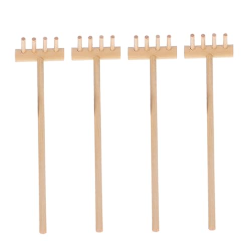 ERINGOGO 4 Stück Mini Holz Rechen Langlebig Leicht zu Reinigen Dekorativ Miniatur Gartenrechen und Sandkastenwerkzeug für Sandspielzeug und Tischlandschaften ERINGOGO 4 Stück Mini Holz Rechen Langlebig Leicht zu Reinigen Dekorativ Miniatur Gartenrechen und Sandkastenwerkzeug für Sandspielzeug und Tischlandschaften von ERINGOGO