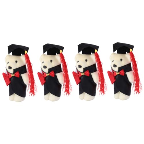 ERINGOGO 4 Stück Mini Stoffbär Cartoon Bär Puppe Plüschbär Kleine Bärenpuppe Plüschbär Süßes Bärendekor Dekorativer Abschluss Plüschbär Weiche Flauschige von ERINGOGO
