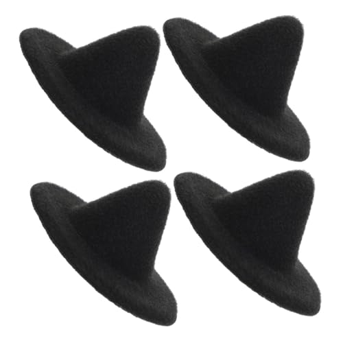 ERINGOGO 4 Stück Mini Zauberhut Winzige Hexenhüte Kleine Hexenhüte Zum Basteln Filzpuppen Hexenhut Puppenhaus Hexenhüte Puppenkostüm Zubehör Puppen Hexenhüte Großpackung Hexenhut von ERINGOGO