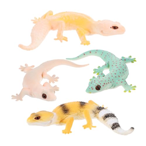 ERINGOGO 4 Stück Miniatur Eidechsen Modelle Teiliges Realistische Tierfiguren für Lernspielzeug für Kleinkinder Dekorative Simulation von Reptilien für Garten und Party von ERINGOGO